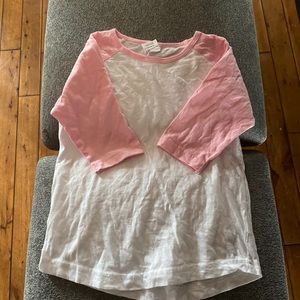 Pink and White Baby tee
